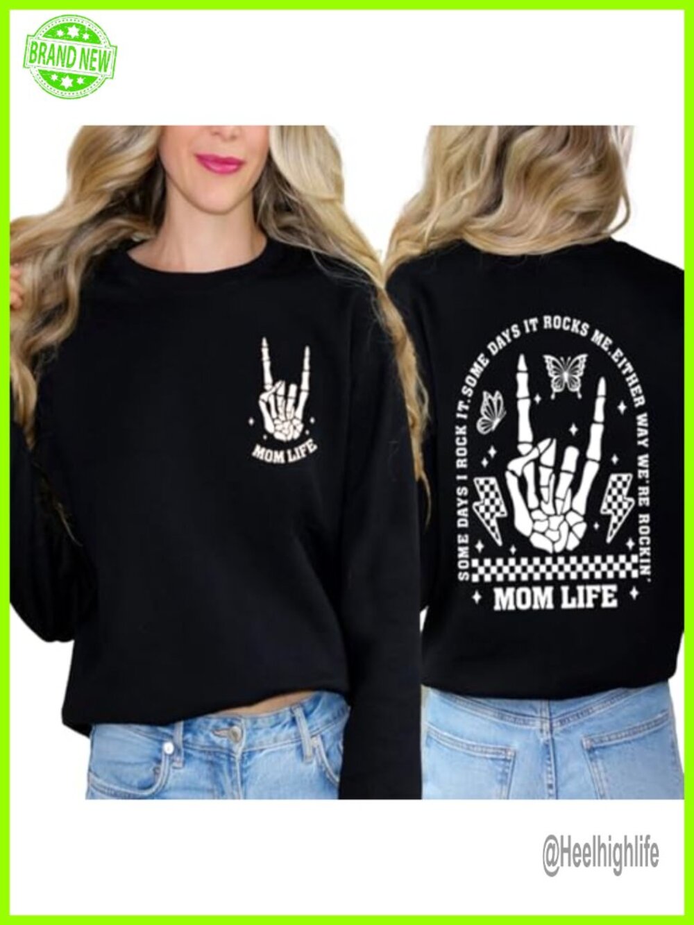 Womens Mama Halloween Skeleton Graphic Sweatshirt Crew Neck Pullover